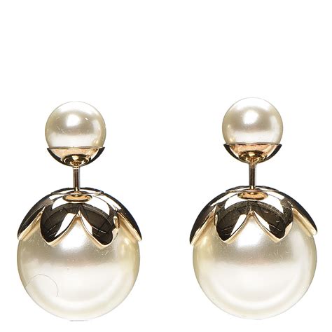 dior gold pearl earrings|christian dior tribal pearl earrings.